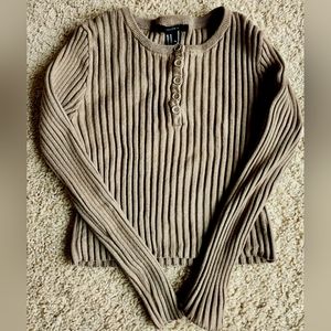 Forever 21 Ribbed Sweater Shirt Long Sleeve Top
